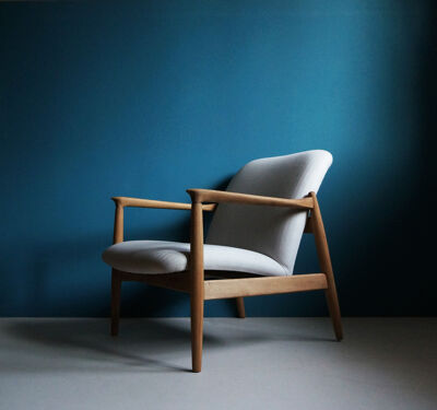 Fauteuil vintage du milieu du siècle conçu par Edmund Homa, Restauré