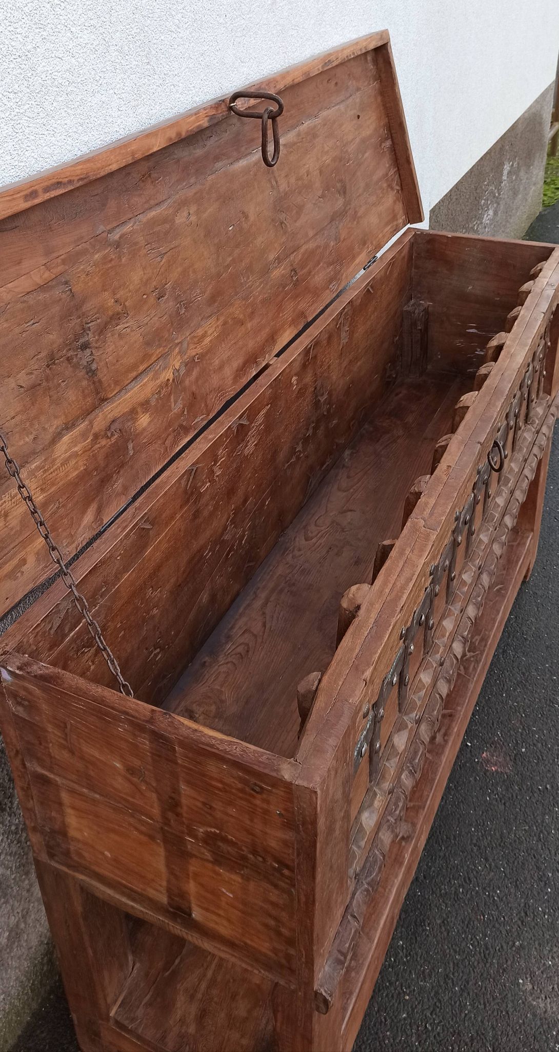 Console coffre en bois