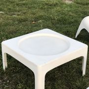 Salon de jardin avec 4 fauteuils et 1 table basse