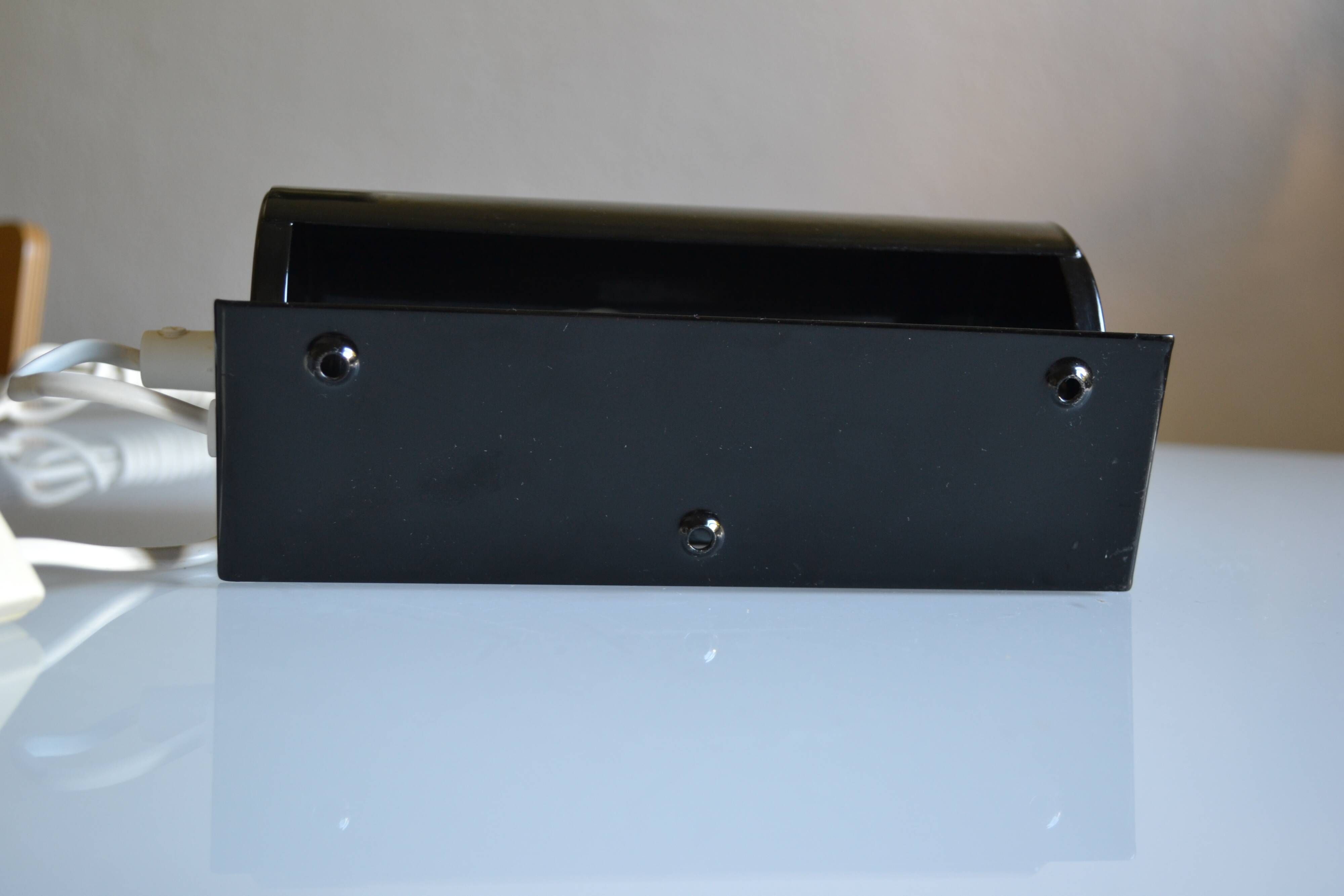 Pair of vintage Ikea 1980s Typ V 413 black wall lamps