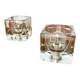 Vintage German glass cube table lamps TA 14 by Peill & Putzler, 1970s, set of 2.