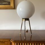 Mid-Century tripod brass table lamp, Lumi Italy 1950s