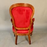 Fauteuil Louis Philippe en noyer XIXème