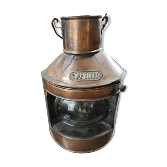 Old copper starboard boat lantern