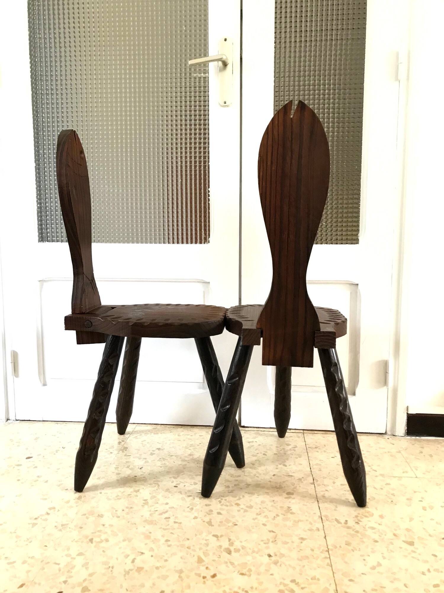 Vintage tripod stools from the 70s