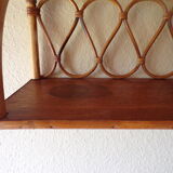 Shelf wall vintage bamboo rattan and wood