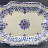 Very large Gien earthenware dish, Rouen decor