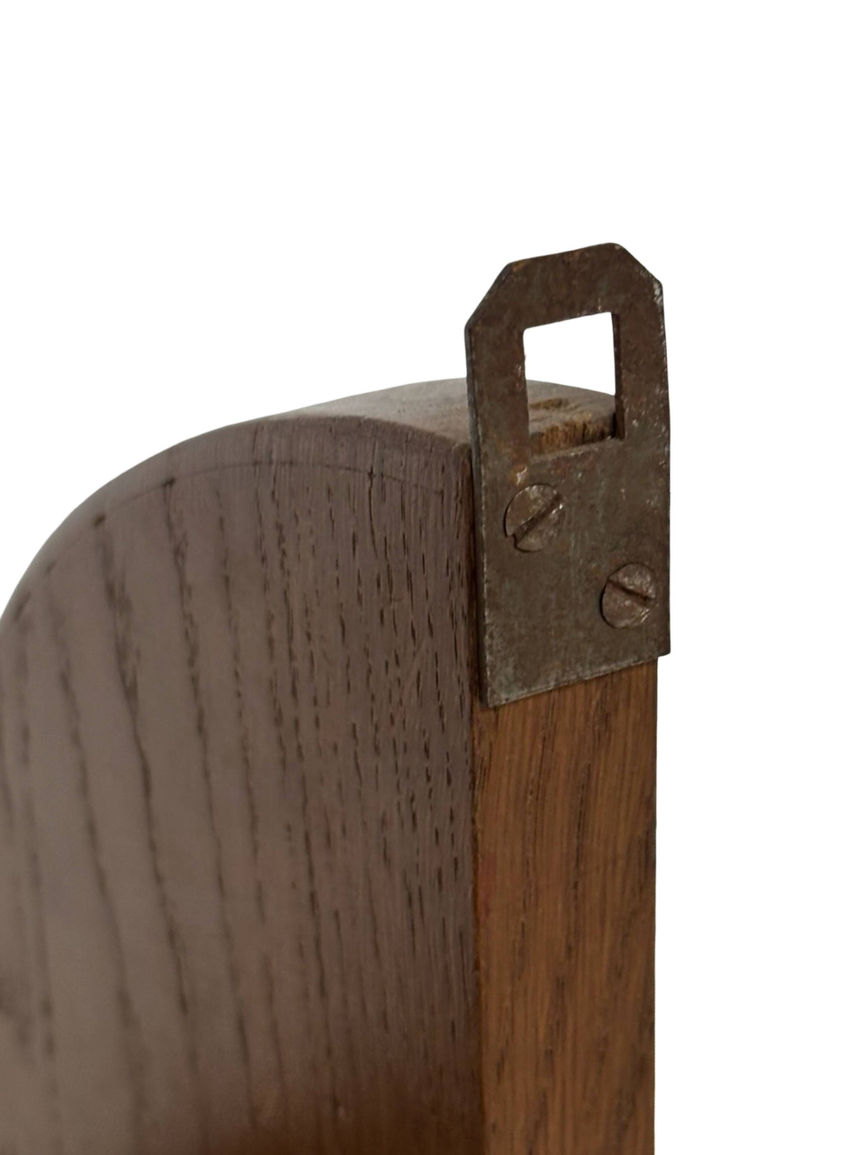 Vintage wooden wall shelve rack bookshelf in oak wood minimalist