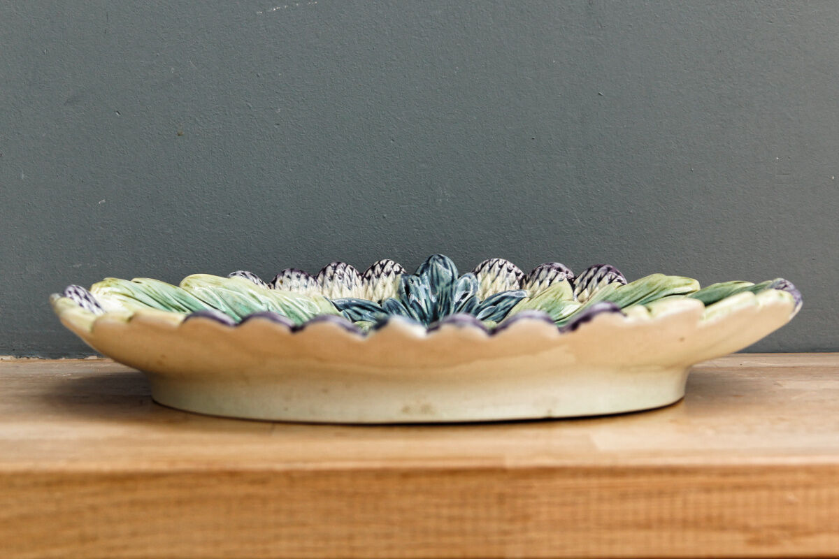 Slurry dish, Lunéville, artichokes and asparagus décor