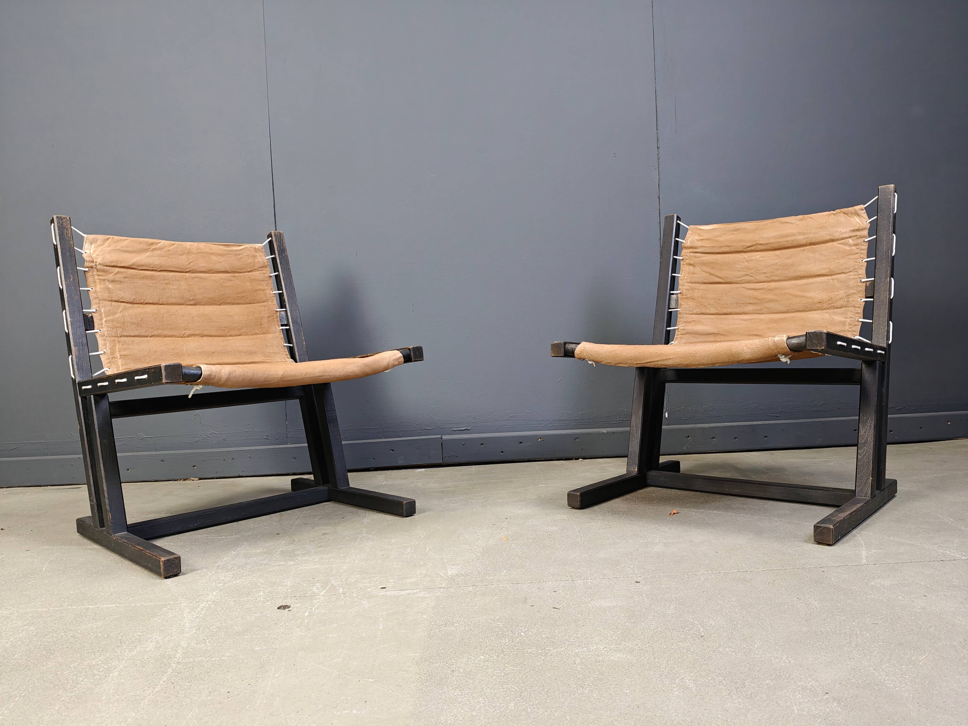 Pair of safari chairs by Casala, 1970s