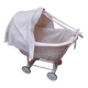 Wicker and painted wood baby cradle