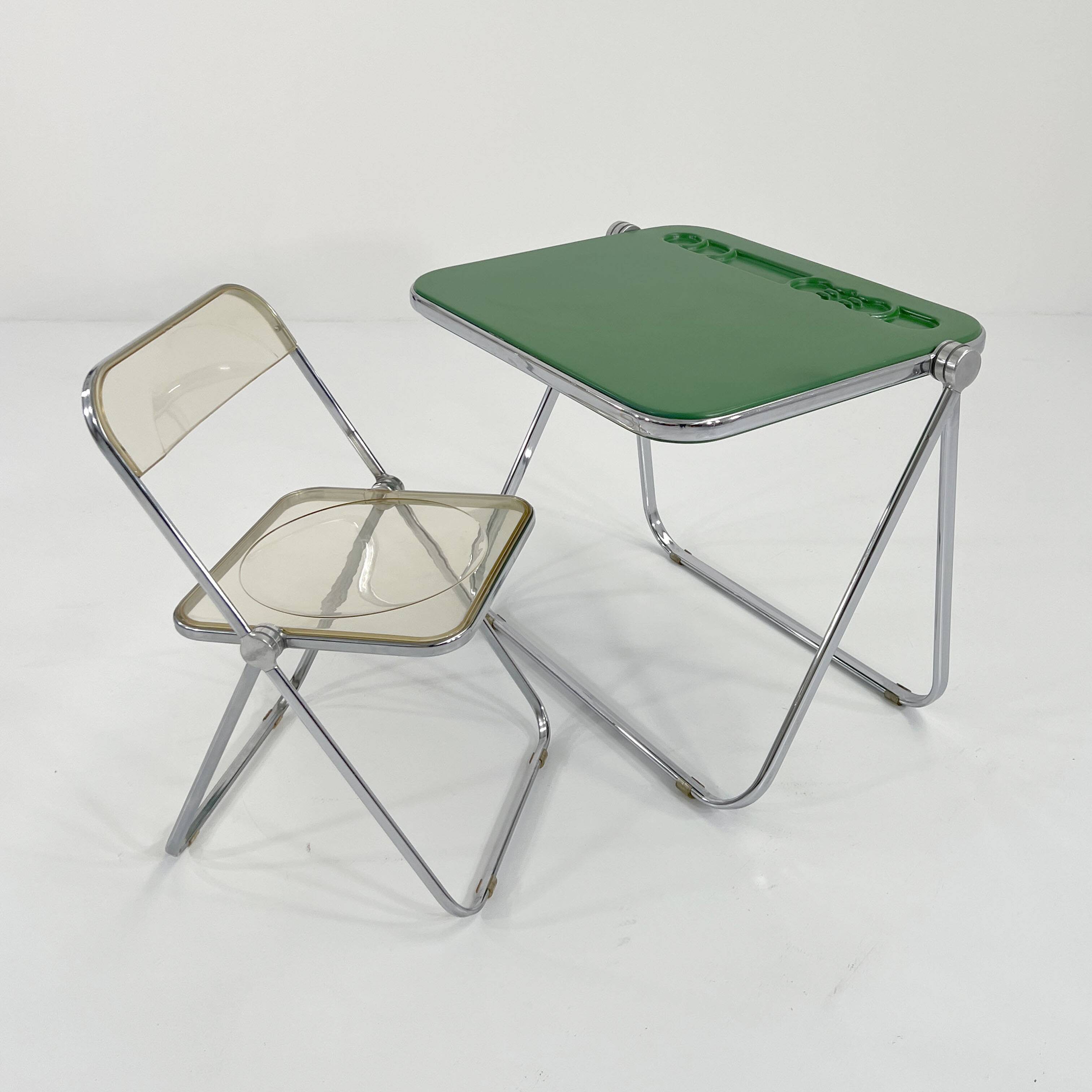 Platone Green Folding Desk by Giancarlo Piretti for Anonima Castelli, 1970