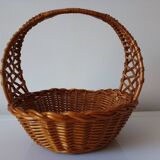 Woven wicker basket