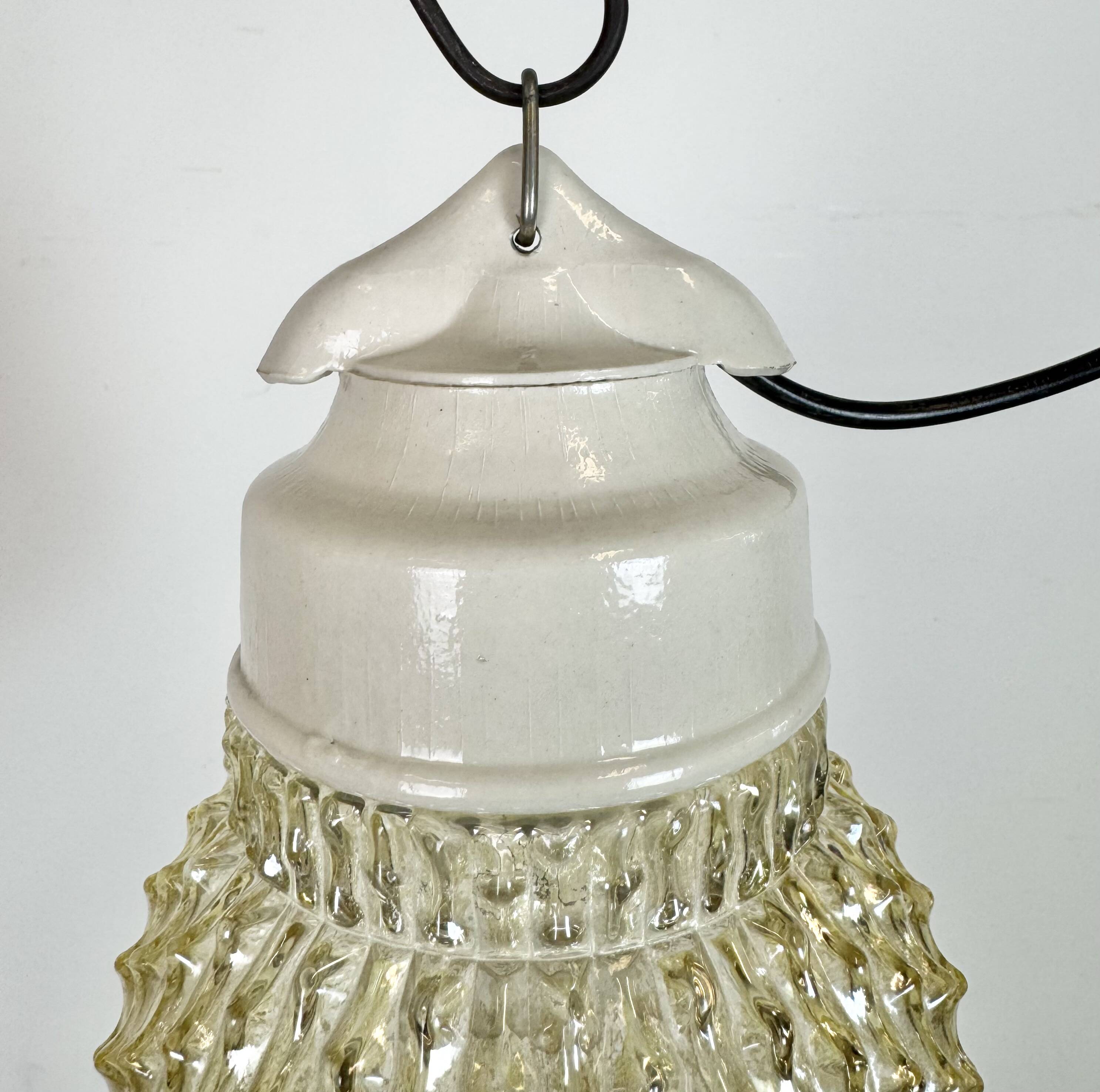 Vintage White Porcelain Pendant Light, 1970s
