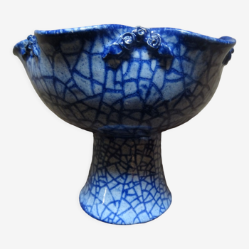 Coupe artisanale en céramique bleue