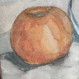 Vintage French still life in watercolour, signed Asquiedge