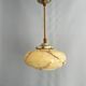Art Deco Suspension with Beige Glass Shade and Twisted Stem - circa 1920-1930