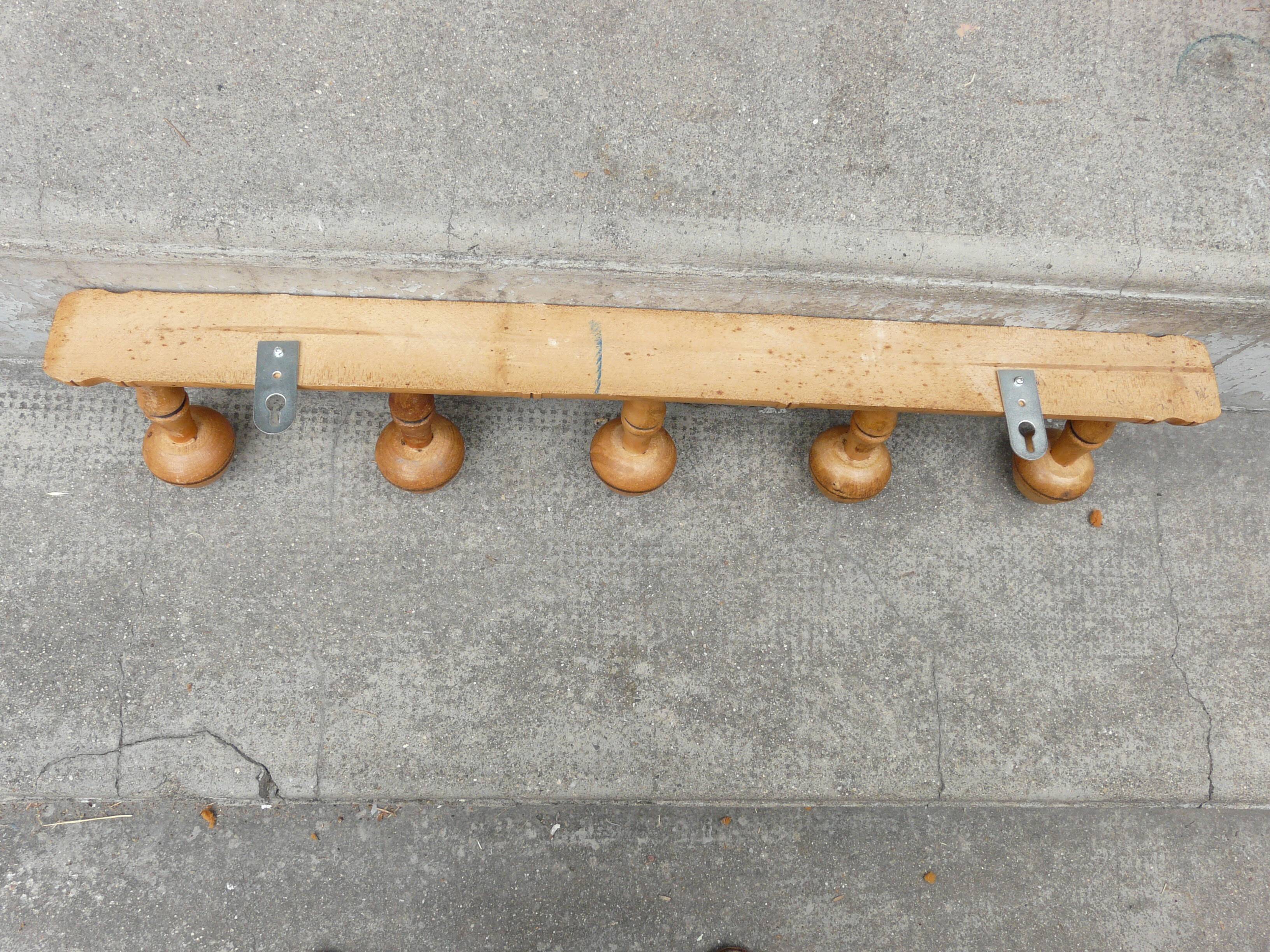 Bamboo bamboo coat rack 5 hooks