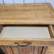 Old solid wood sideboard 2 doors and 2 drawers renovated