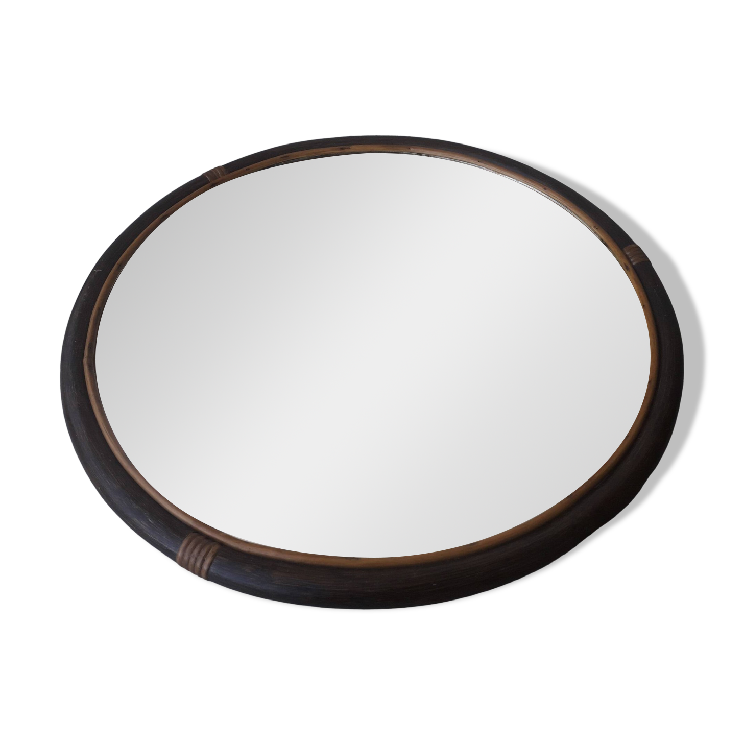 Round wooden mirror
