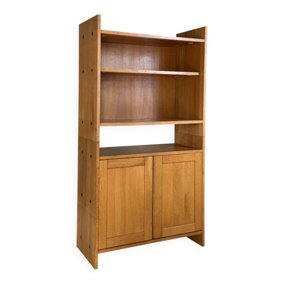 Armoire bibliothèque vitrine vintage chêne massif