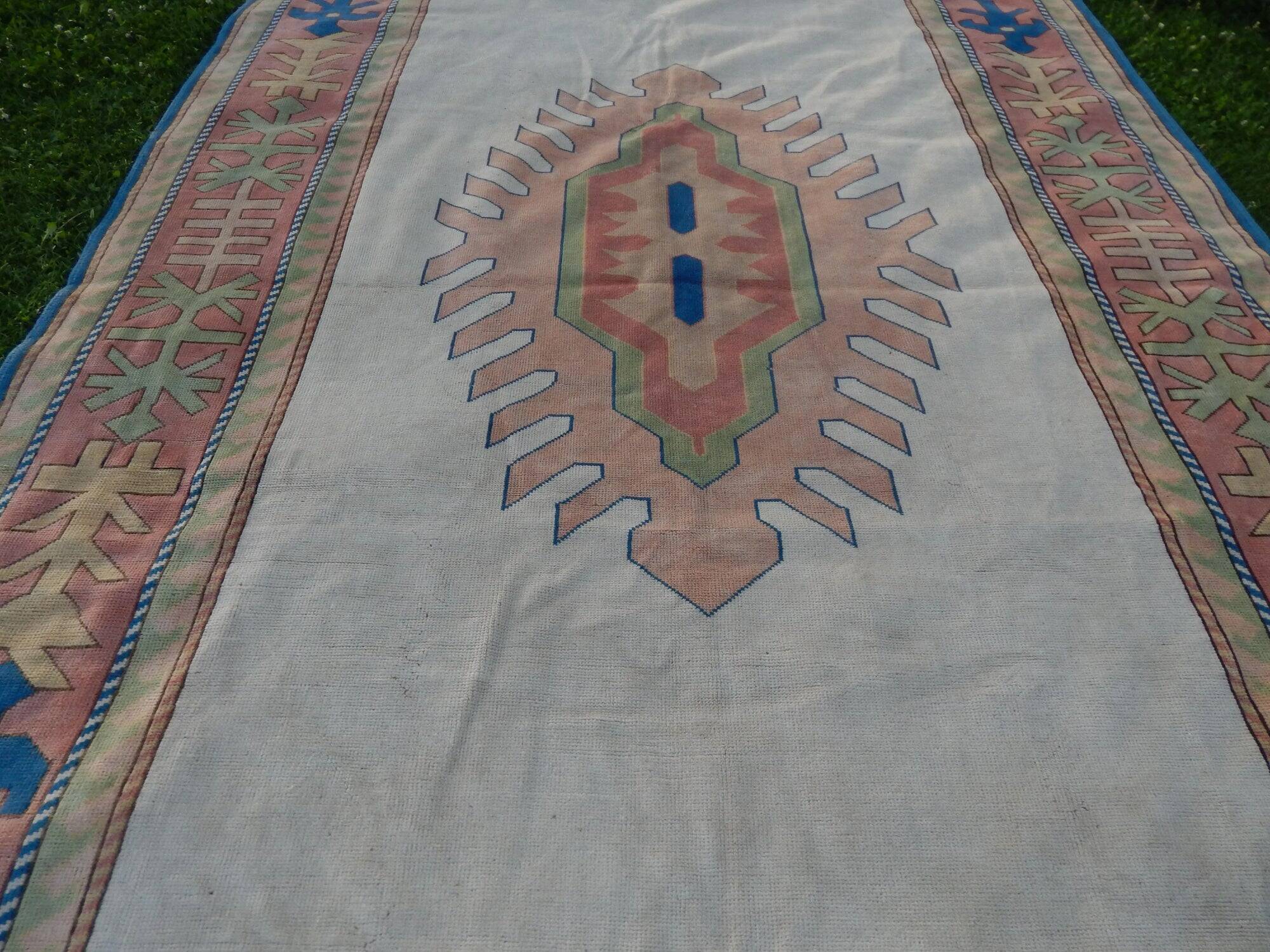 Vintage Turkish Oushak rug 238x350 cm