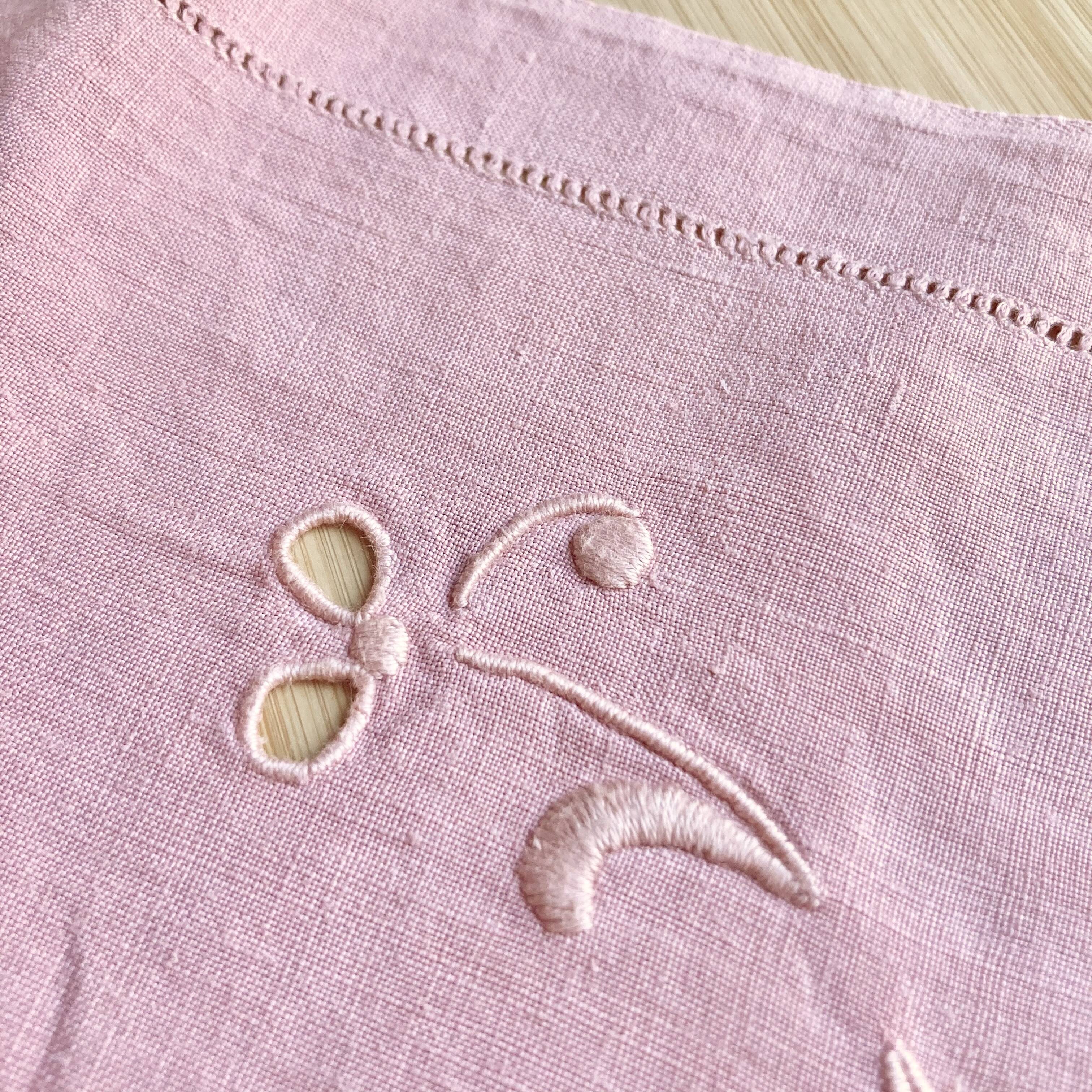 Old tea tablecloth, embroidered linen