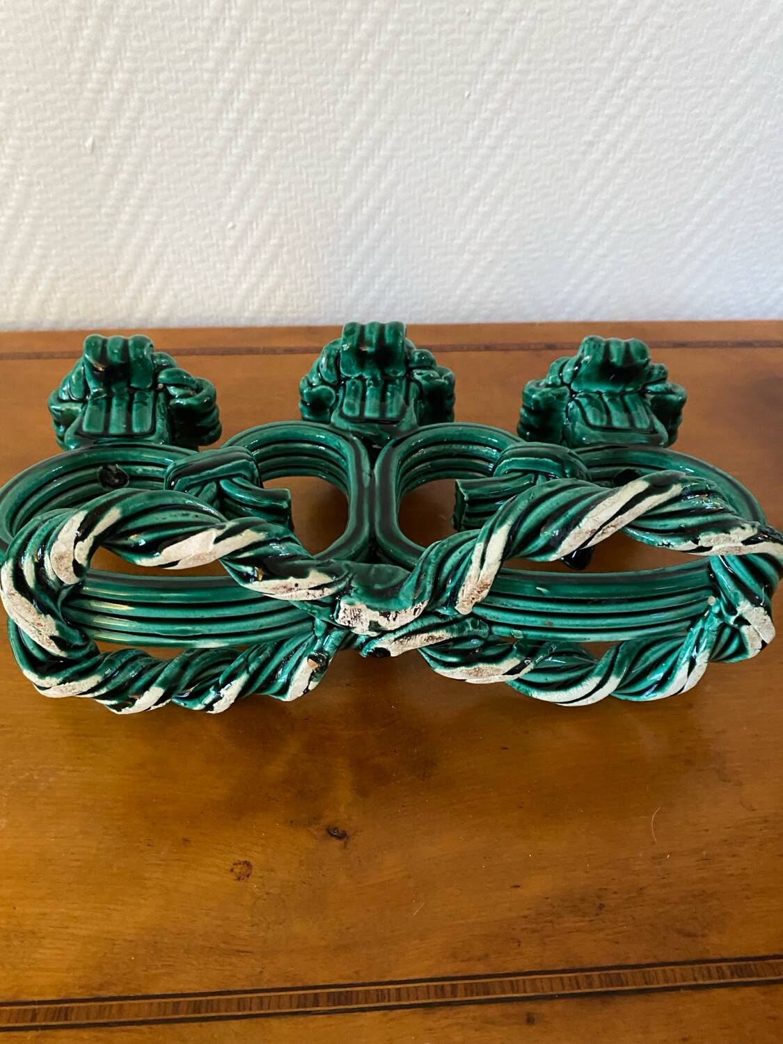 Vallauris 1950 barbotine candlesticks