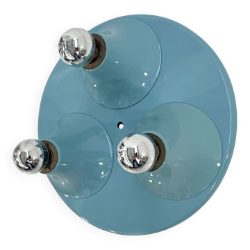 Applique Bleue à 3 ampoules, 1980