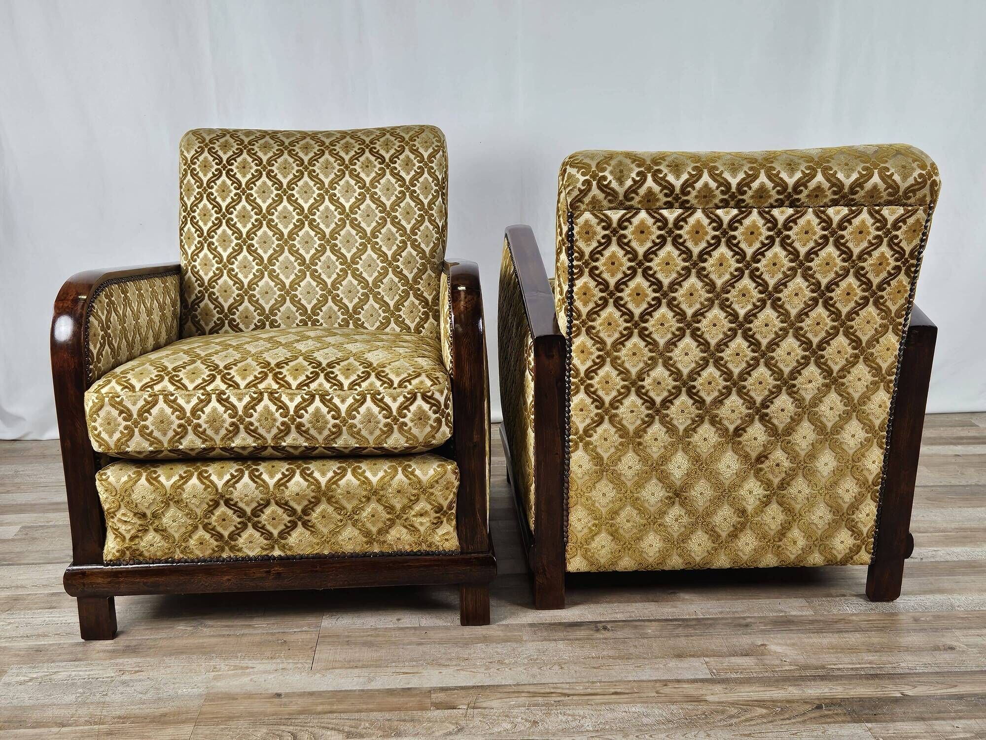 Paire de fauteuils Art Déco des années 1930 recouverts de tissu