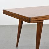 Mahogany extending table by A. Sornay, France 1950