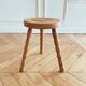 Small tripod/ bedside table/ renovated vintage stool, turned wood, year