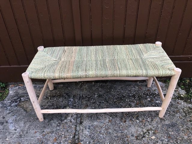 Traditional bench in doum and wood
