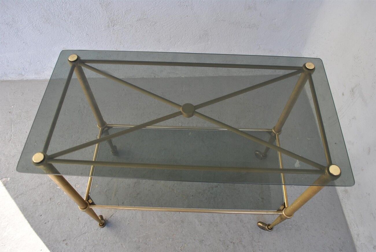Serving style 1940 on gilded bronze smoked glass top