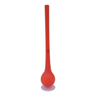 Soliflore vase by Carlo MORETTI in orange glass, Italy 1980