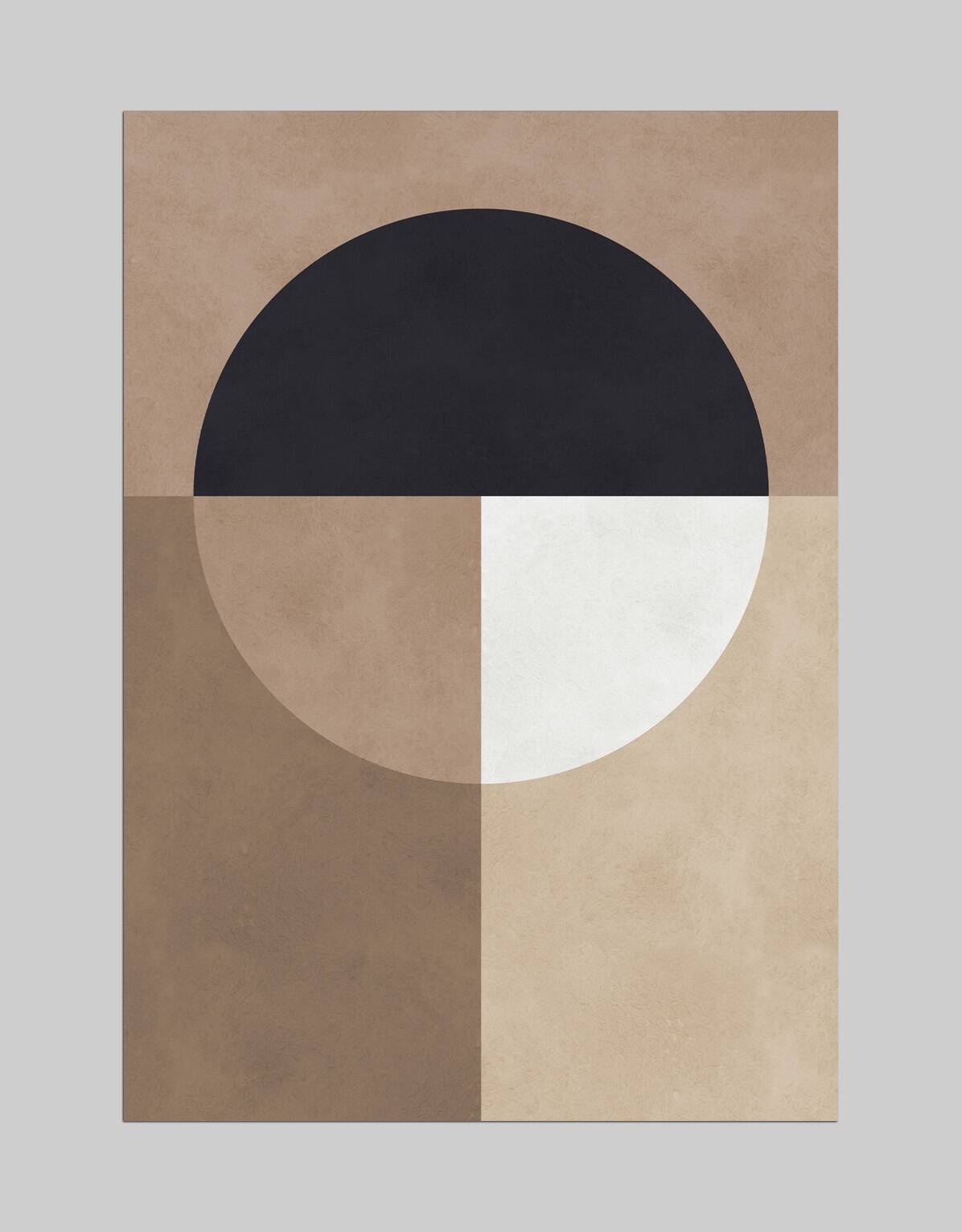 4 geometric art prints in brown tones.