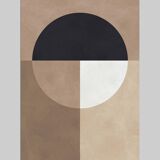 4 geometric art prints in brown tones.