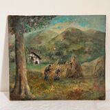 Oil on canvas Basque landscape