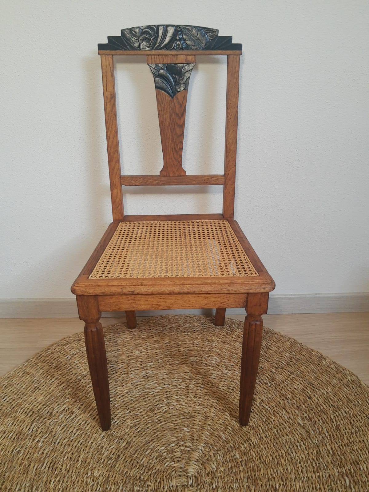 Restyled art deco canned chair