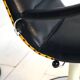 Pair of European 1970s swivel armchairs in faux leather and steel