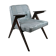 Grey-Blue Chequered Bunny Armchair by Józef Chierowski, 1970s