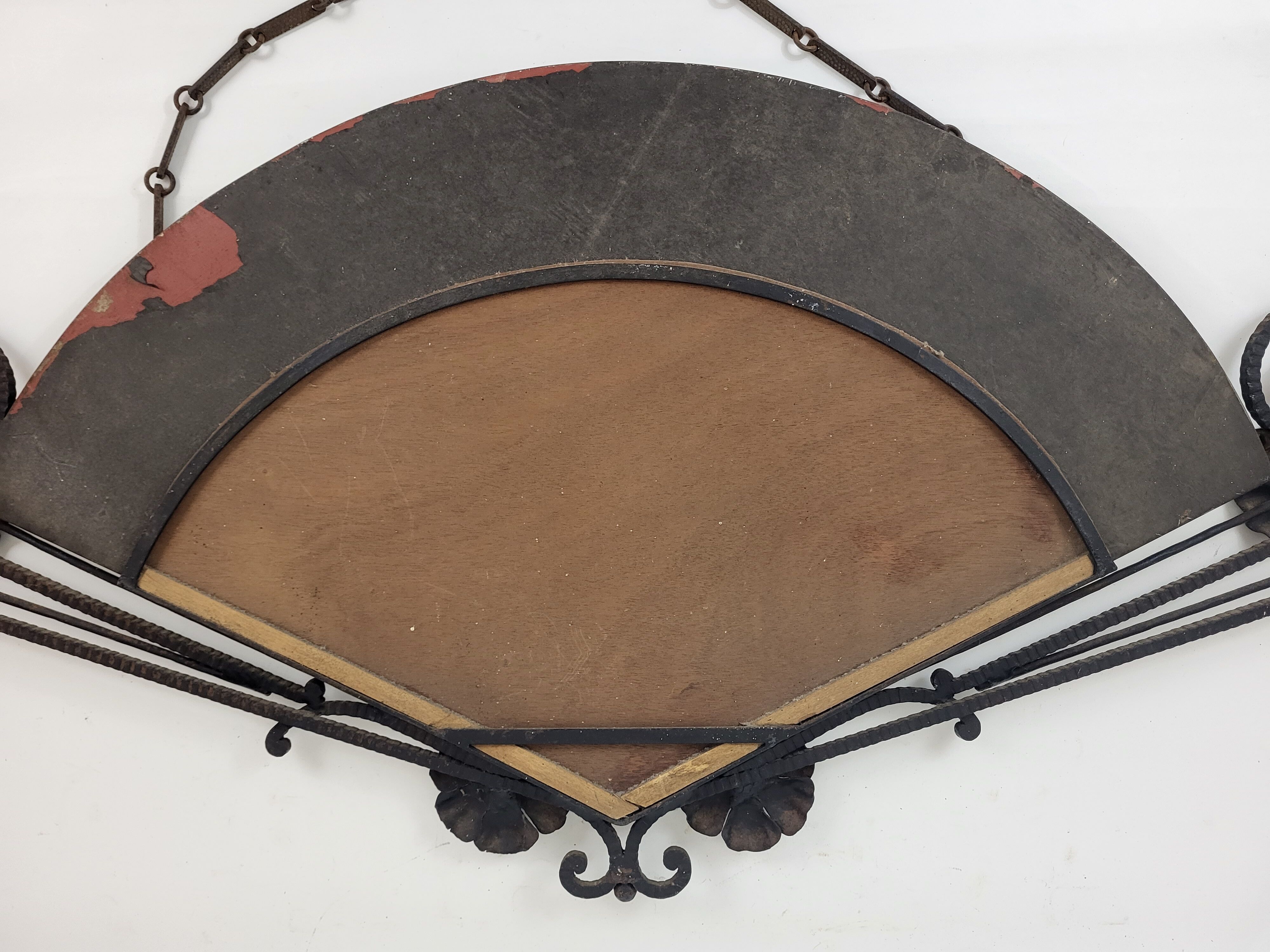 Art deco wrought iron mirror