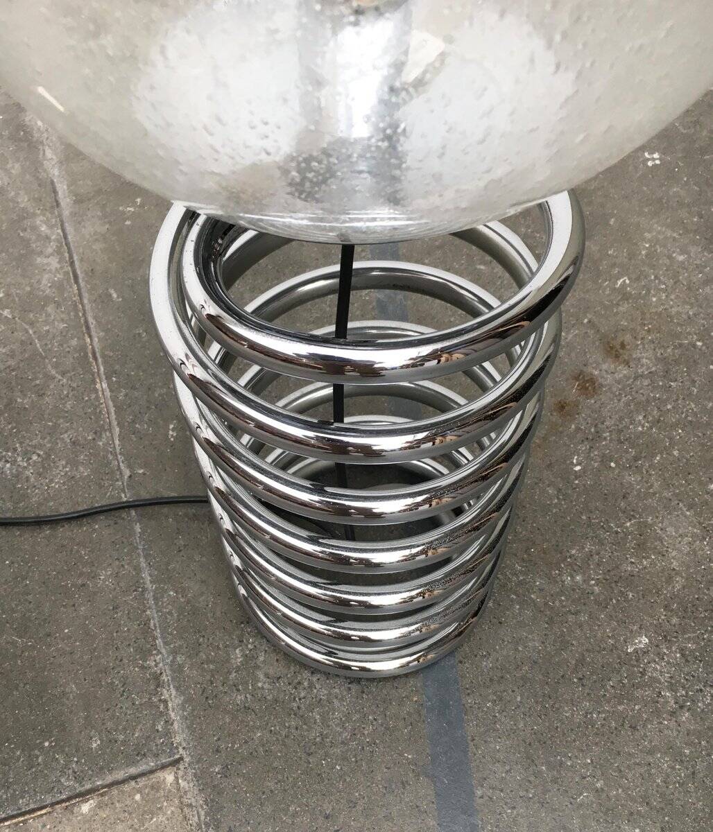 Floor lamp with spiral bulb from the German space age mid-century by Ingo Maurer for M-Design, 1960s.