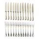 Christofle France, 12 dessert knives and 12 dessert forks in new condition.