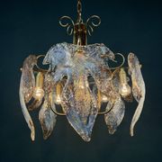 Murano Ice glass ceiling light, Italy, 1970s