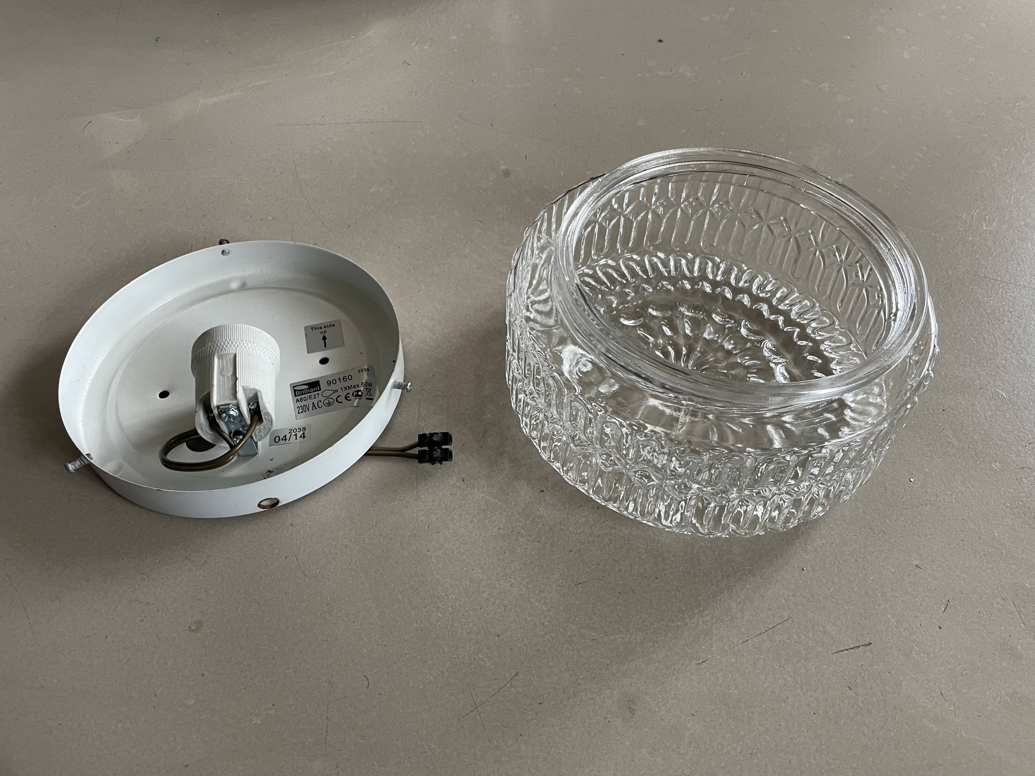 Plafonnier en verre vintage