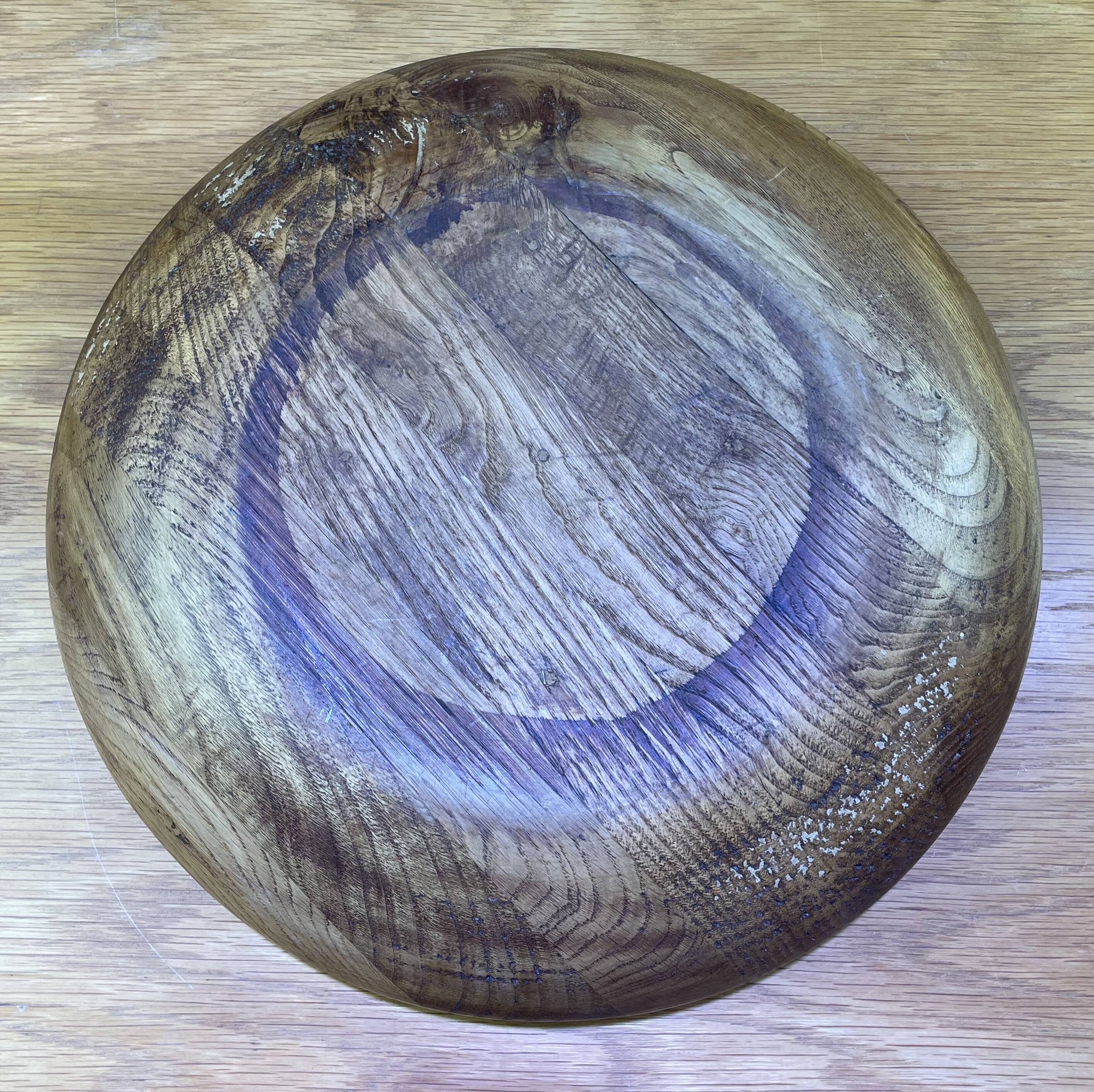 Vintage round wooden platter