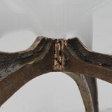 Bronze Brutalist coffee table with glass top