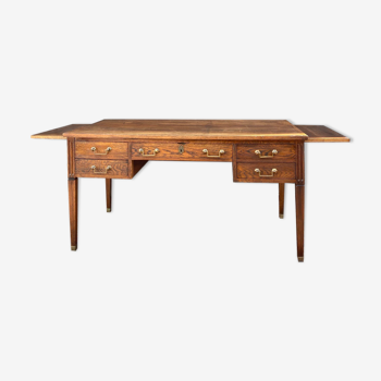Flat desk double face in natural wood style  Louis XVI XIX eme century