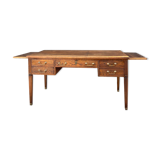 Flat desk double face in natural wood style  Louis XVI XIX eme century
